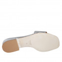 Woman's open mules in silver printed patent leather heel 2 - Available sizes:  32, 42, 43