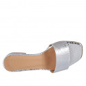 Woman's open mules in silver printed patent leather heel 2 - Available sizes:  32, 42, 43