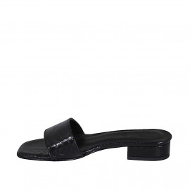 Sabo para mujer en charol estampado negro tacon 2 - Tallas disponibles:  42 2