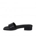 Woman's open mules in black printed patent leather heel 2 - Available sizes:  42