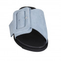 Mule pour femmes en daim bleu clair avec boucle talon compensé 1 - Pointures disponibles:  32