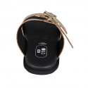 Sabot da donna con fibbie regolabili in pelle stampata laminata platino zeppa 1 - Misure disponibili: 32, 42