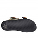 Sabot da donna con fibbie regolabili in pelle stampata laminata platino zeppa 1 - Misure disponibili: 32, 42