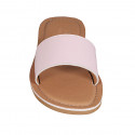 Woman's mules in rose leather heel 1 - Available sizes:  32, 42, 43