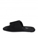 Mule pour femmes en daim noir avec boucle talon compensé 1 - Pointures disponibles:  32, 34, 43