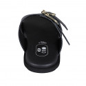 Mule pour femmes avec boucles réglables en cuir noir talon compensé 1 - Pointures disponibles:  32