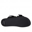 Mule pour femmes avec boucles réglables en cuir noir talon compensé 1 - Pointures disponibles:  32