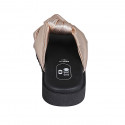 Woman's mule in copper laminated leather with knot and wedge heel 2 - Available sizes:  33, 34, 42, 43, 44