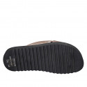 Woman's mule in copper laminated leather with knot and wedge heel 2 - Available sizes:  33, 34, 42, 43, 44