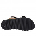 Mule pour femmes avec boucles réglables en cuir nue talon compensé 2 - Pointures disponibles:  42