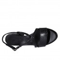 Sandale pour femmes en cuir verni imprimé noir talon 7 - Pointures disponibles:  33, 43, 44, 45, 46