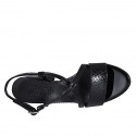Woman's sandal in black printed patent leather heel 7 - Available sizes:  43, 44