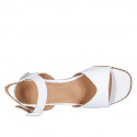 Sandale pour femmes avec courroie en cuir blanc talon 5 - Pointures disponibles:  31, 43, 44, 45, 46