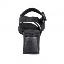 Sandale pour femmes en cuir noir avec courroie talon 5 - Pointures disponibles:  31, 33, 43, 44, 45