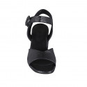 Sandalo da donna in pelle nera con cinturino tacco 5 - Misure disponibili: 31, 33, 43, 44, 45