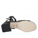Sandalia para mujer en piel negra con cinturon tacon 5 - Tallas disponibles:  31, 33, 43, 44, 45