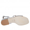 Sandale pour femmes en cuir imprimé et lamé argent talon 2 - Pointures disponibles:  32, 33, 34, 42