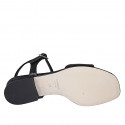 Sandale pour femmes en cuir noir avec courroie et talon recouvert 2 - Pointures disponibles:  42