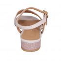 Sandale pour femmes en cuir nue avec courroie et talon recouvert 2 - Pointures disponibles:  32, 33