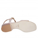 Sandale pour femmes en cuir nue avec courroie et talon recouvert 2 - Pointures disponibles:  32, 33, 44, 46