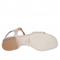 Woman's sandal in nude leather with strap and coated heel 2 - Available sizes:  32, 33, 44, 46