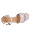 Sandale pour femmes en cuir nue avec courroie et talon recouvert 2 - Pointures disponibles:  32, 33