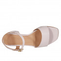 Woman's sandal in nude leather with strap and coated heel 2 - Available sizes:  32, 33, 43, 44, 46