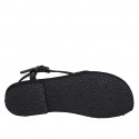 Sandale entredoigt pour femmes en cuir verni imprimé noir avec courroie talon 1 - Pointures disponibles:  32, 33, 42