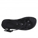 Sandale entredoigt pour femmes en cuir verni imprimé noir avec courroie talon 1 - Pointures disponibles:  32, 33, 42