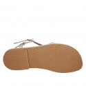 Sandale entredoigt pour femmes en cuir verni imprimé lamé platine avec courroie talon 1 - Pointures disponibles:  32, 42, 43