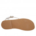 Sandalia de dedo para mujer en piel blanca con cinturon tacon 1 - Tallas disponibles:  32, 43