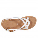 Sandale entredoigt pour femmes en cuir blanc avec courroie talon 1 - Pointures disponibles:  32, 43