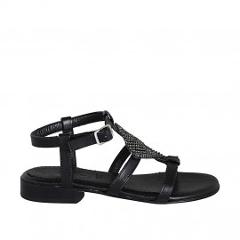 Damensandale aus schwarzem...