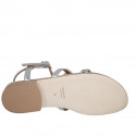 Sandale pour femmes en cuir argent avec courroie et strass talon 2 - Pointures disponibles:  32, 33, 34, 42, 44, 46