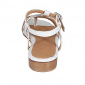 Sandale entredoigt pour femmes en cuir blanc avec strass et courroie talon 2 - Pointures disponibles:  32, 33, 42, 43, 44, 45