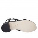 Sandalo da donna in vernice stampata nera con strass e cinturino tacco 4 - Misure disponibili: 33, 42, 43, 44, 45