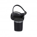 Sandale pour femmes avec courroie en cuir noir et cuir lamé argent talon 5 - Pointures disponibles:  33, 44