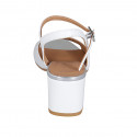 Sandalia para mujer en piel blanca con cinturon tacon 5 - Tallas disponibles:  43, 44, 46