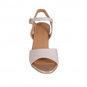 Woman's strap sandal in nude leather heel 5 - Available sizes:  31, 43, 46