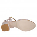 Woman's strap sandal in nude leather heel 5 - Available sizes:  31, 46