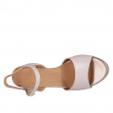 Woman's strap sandal in nude leather heel 5 - Available sizes:  31, 46
