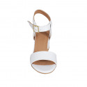 Sandale pour femmes avec courroie à la cheville en cuir imprimé blanc talon 5 - Pointures disponibles:  42, 43, 44, 46