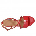 Sandalo da donna in vernice e pelle stampata rossa tacco 5 - Misure disponibili: 42, 43, 44, 45