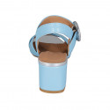 Sandalo da donna con cinturino in pelle azzurra tacco 5 - Misure disponibili: 31, 33, 43, 44, 45, 46