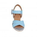 Sandalo da donna con cinturino in pelle azzurra tacco 5 - Misure disponibili: 43, 44, 45, 46