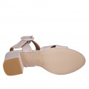 Woman's sandal in nude leather with strap heel 5 - Available sizes:  31, 44, 45