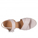 Sandale pour femmes en cuir nue avec courroie talon 5 - Pointures disponibles:  31, 44, 45