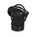Sandalia para mujer en piel y piel imprimida negra con cinturon tacon 2 - Tallas disponibles:  42, 44, 45