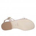 Sandalia para mujer en piel nude y piel imprimida cobrizo con cinturon tacon 2 - Tallas disponibles:  32, 46