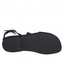 Sandale pour femmes avec courroie croisé en cuir noir talon 1 - Pointures disponibles:  32, 42, 43, 45